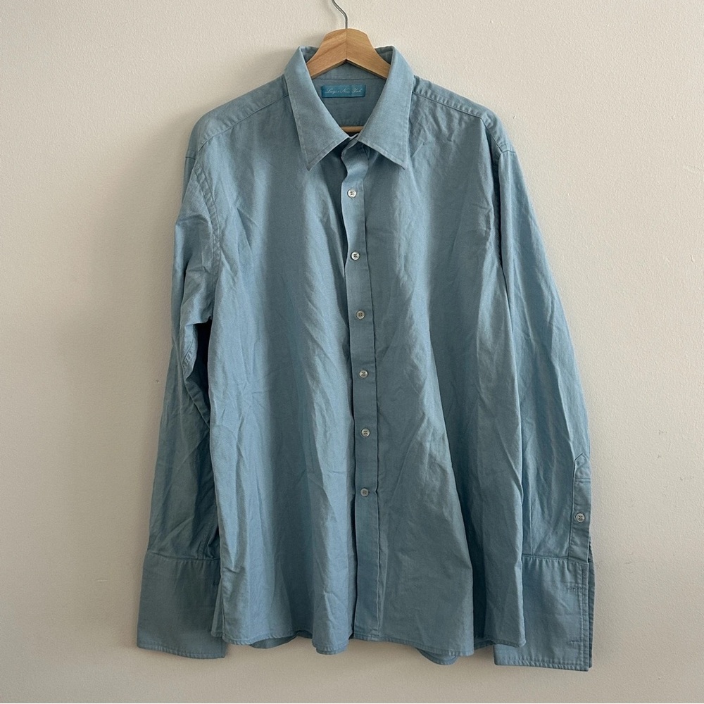 Men's Blue Button-Up Shirt